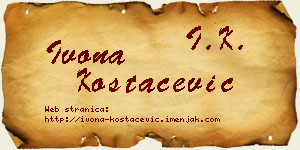 Ivona Kostačević vizit kartica